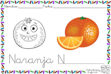 Naranja para colorear