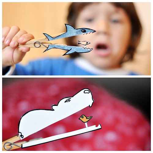 animales con pinzas de la ropa